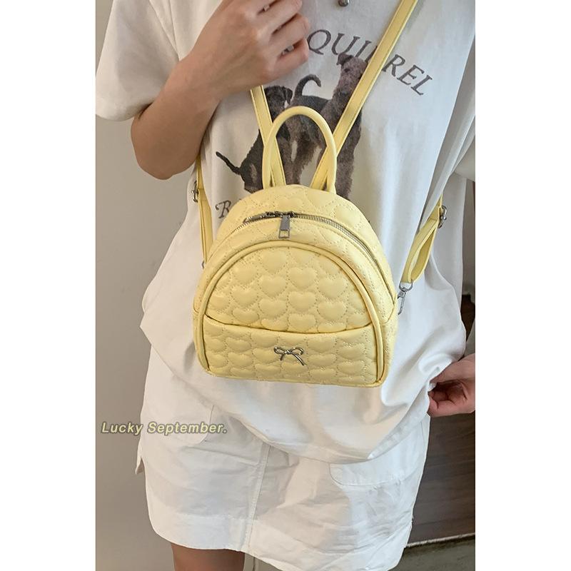 Korean Version of Fashionable Girlish Portable Small Bag 2025 New Love Embroidered Thread Backpack Casual Schoolbag
