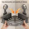 Yousheng Bathroom Storage Rack No-Drill Corner Shelf with Strong Suction Cups Rustproof Shower Organizer Space-Saving Triangular Bathroom Shelf