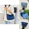 Stylish Large Capacity Canvas Tote Bag For Casual Vintage Commuting In Dark Blue And Light Blue