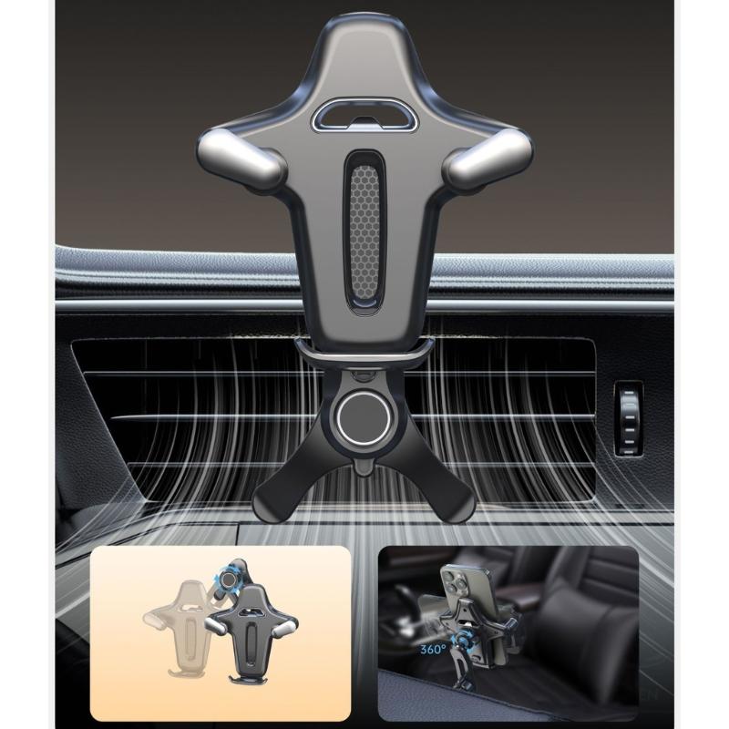 Shockproof Fast Release Car Air Vent Phone Mount Support Universal Y Shaped Bracket ABS Construction Anti Shake Design