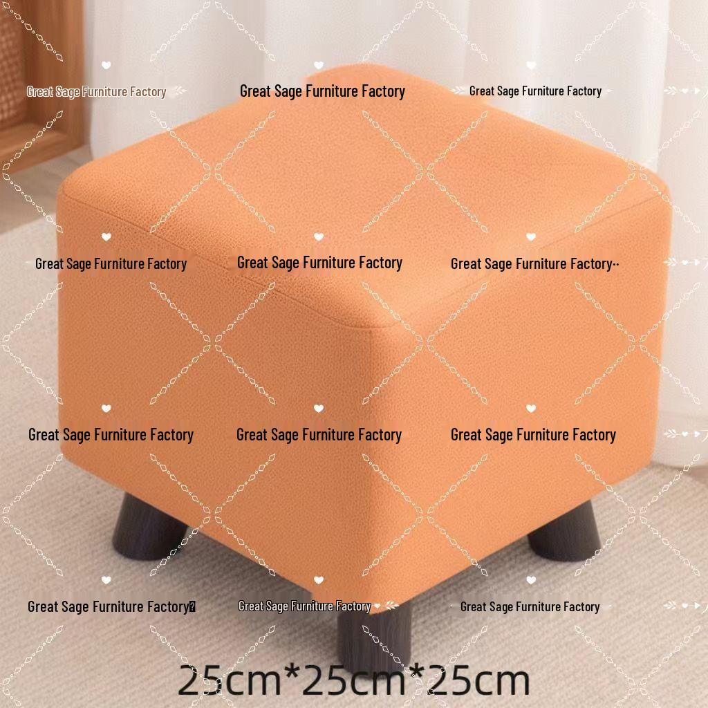 Compact Storage & Seating Ottoman Stool Scratch-Resistant Faux Leather