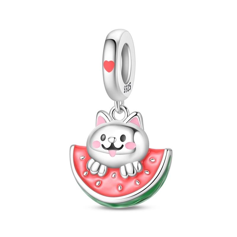 Authentic Original Copper Metal Apple Avocado Ice Cream Cake Bead Component Pendant Bead Component Compatible With Do It Yourself Women Necklaces