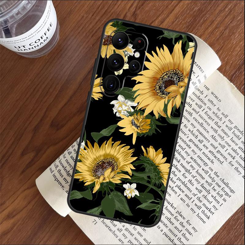 Vintage Sunflowers Case For Samsung Galaxy S26 Ultra S25 S24 S23 S21 S22 Ultra S10 S20 Plus S25 FE Cover Coque