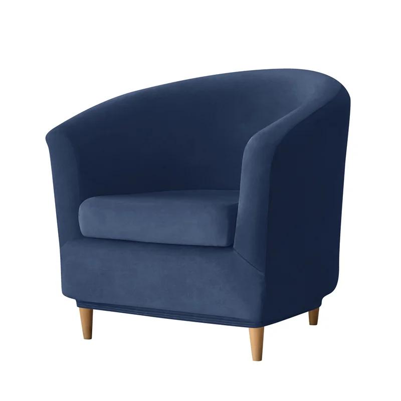 Split Style Tub Chair Cover Stretch Velvet Armchair Cover Club Sofa Covers for Living Room Slipcovers with Seat Cushion Covers