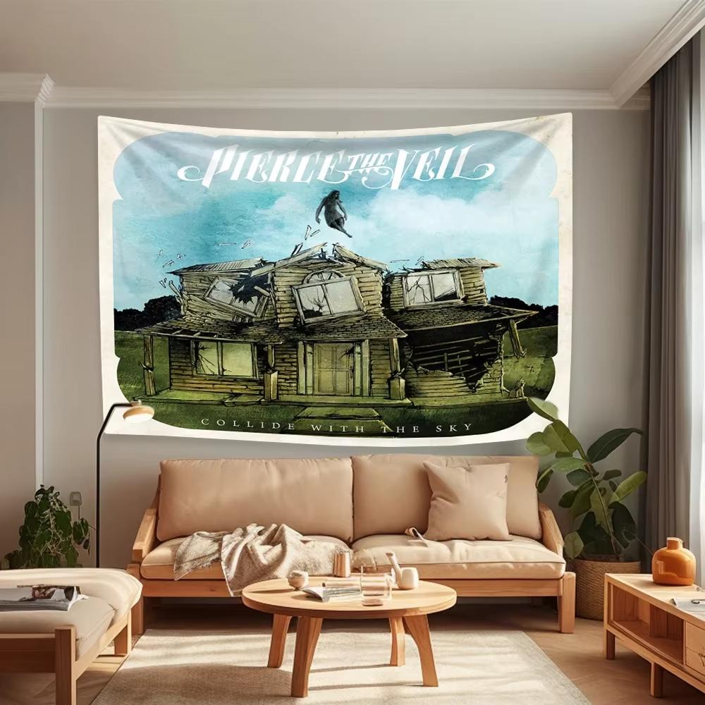 

Rock Band Tapestry PPierce The Veils Flag Poster Banner Music Art Home Decor Headboard Aesthetic Background Cloth Concert Party 74x94cm(29x37in)
