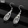 925 Sterling Silber Vintage Durchbruch Ohrhänger Tropfenform - Exquisiter Abend Schmuck