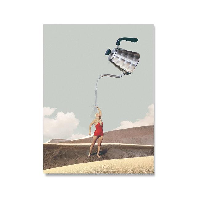 Pictură pe Pânză Artă Amuzantă Rămâi Hidratat Artă de Perete Postere și Printuri Yoga în Iaurt Imagini Abstracte Pentru Camera de Zi Decor Acasă