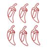 100 PCS Red Color Pepper Shaped Cute Decorative Paper Clip with Transparent Box for Office