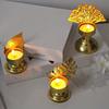 Golden Iron Tealight Candle Holder for Elegant Dining Room and Weddings Centerpieces Metal Leaf Shape Candlestick Stand