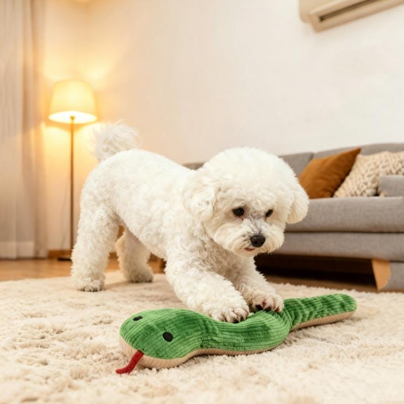 Cat Plush Snake Toy Interactive Kitten Chew Toy Bite Resistant Teeth Cleaning Sound Toy Pet Cat Entertainment Toy