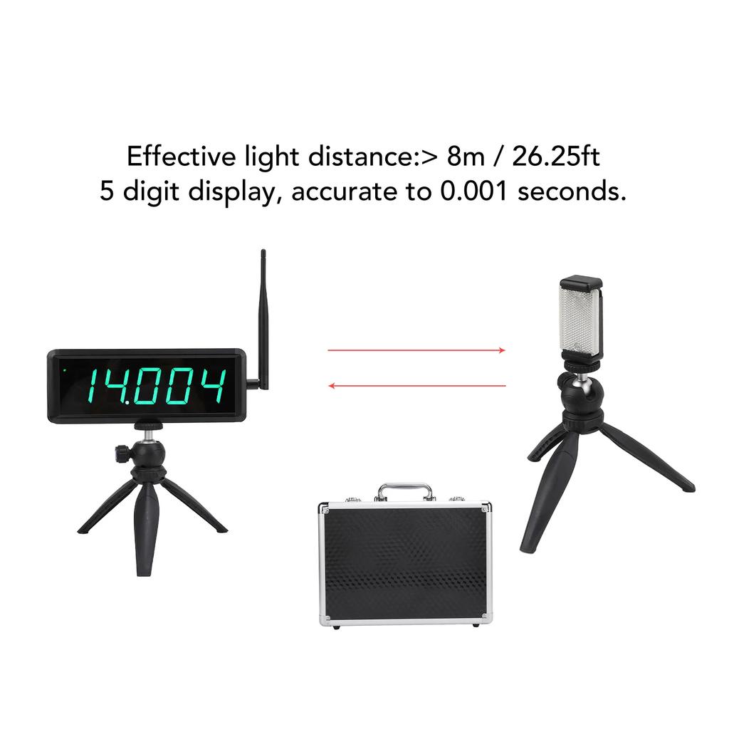 Wireless Laser Timer Shockproof Water Resistant Battery Powered 5 Digit Digital Display for Racing Training Sprint Race Timer