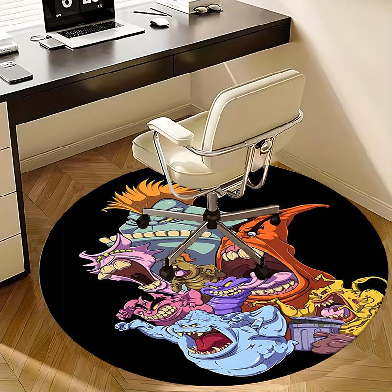 

Monster Mashup,Cartoon Creatures Chair mat Round Rug Office carpet, Machine Washable, Non slip, Suitable for Living Rooms, Bedrooms 80cm