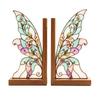 Acrylic Butterfly Wings Bookend Set Colorful Book Support with Bases Book Ornaments  For Bookshelf