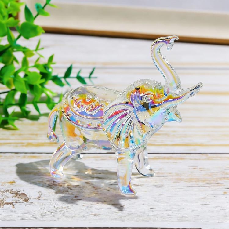 Crystal Elephant Statues Glass Elephant Figurines Collectibles Animal Sculpture Lucky Feng Shui Ornament Home Decors