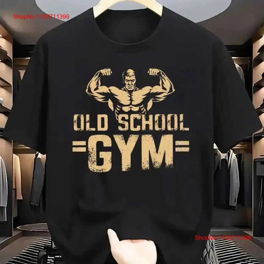 Old School Gym Bodybuilding Fitness Mens T Shirt Workout Long Or Short Sleeves Vintage Washed Soft Comfortable Unisex