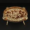A metal fruit basket, European style large food, snacks, candy storage tray, exquisite craft tableware.