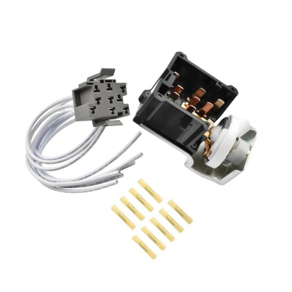 9 Terminal Headlight Switch & Harness E7Tz-11654A For Ford E-150 E-250 E-350