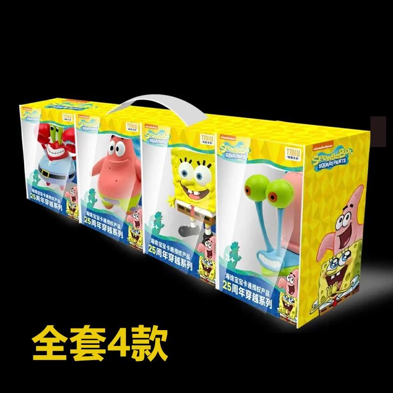 SpongeBob SuqarePants Action Figures 25th Anniversary Time Travel Series Refrigerator Magnet Toy Collection Ornaments Kids Gifts