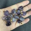 5PCS 15mm Size Stone Pendants Amethyst Material Small Pendant Amethyst Rose Quartz  Necklace Design