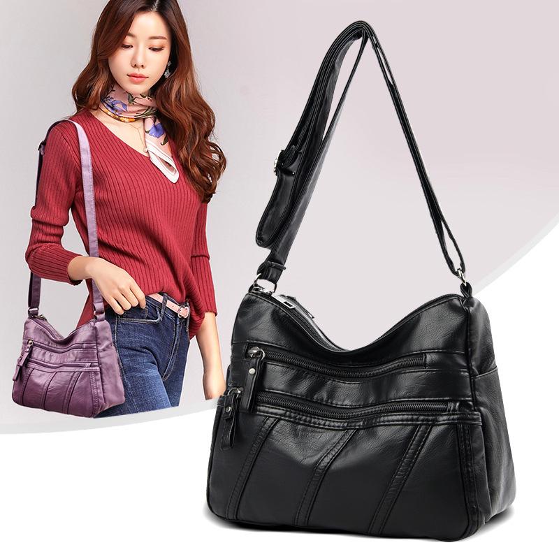 2026 Women's Soft Leather Large-Capacity Messenger Bag for Moms and Mother-in-Laws