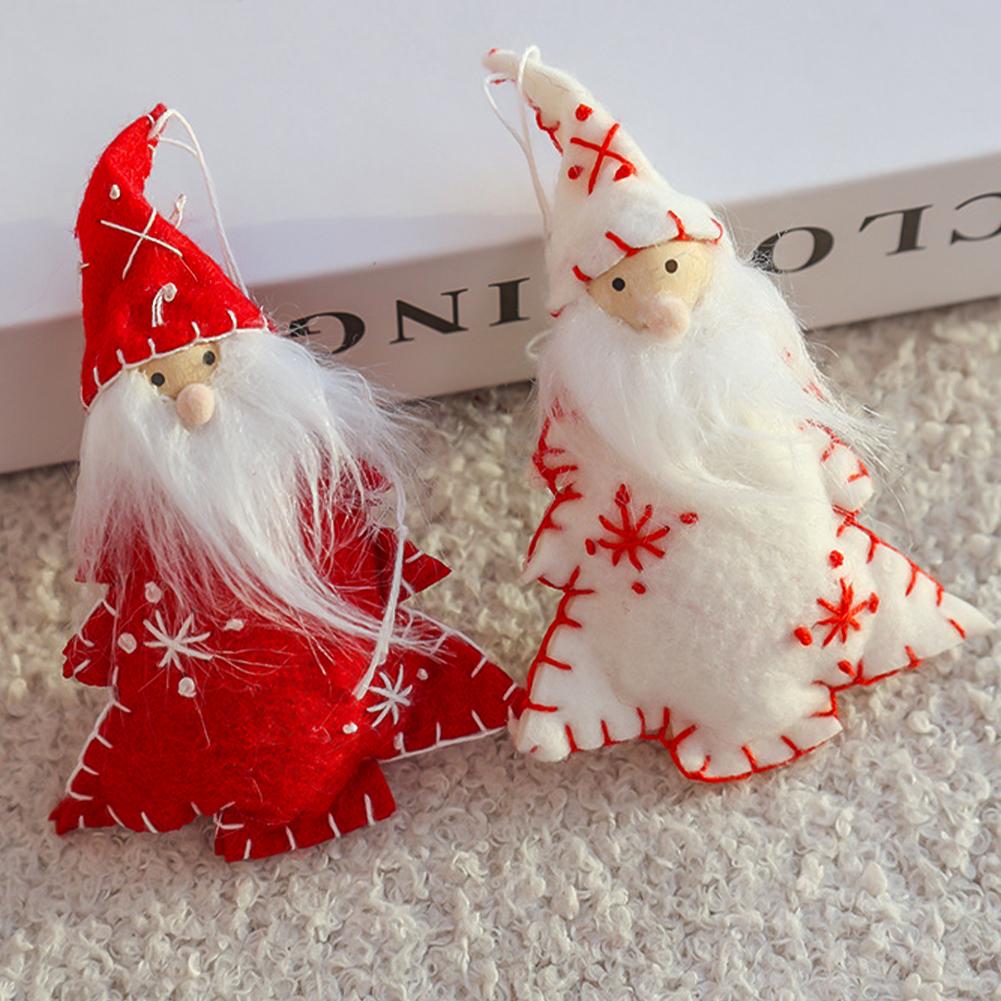 Wool Felt Christmas Pendants Hand Sewing Felt Snowmen Xmas Tree Wreath Socks Gloves Hanging Ornaments Party Decor