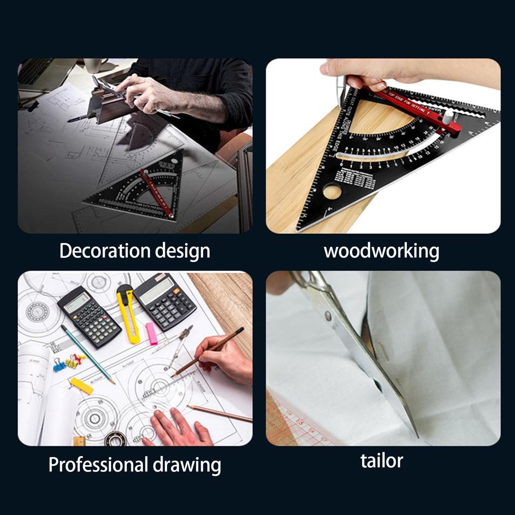 Carpenter Square Woodworking Measurement Tools Rafter Framing Square 7.5inch Layout Tool Adjustable Combination Square