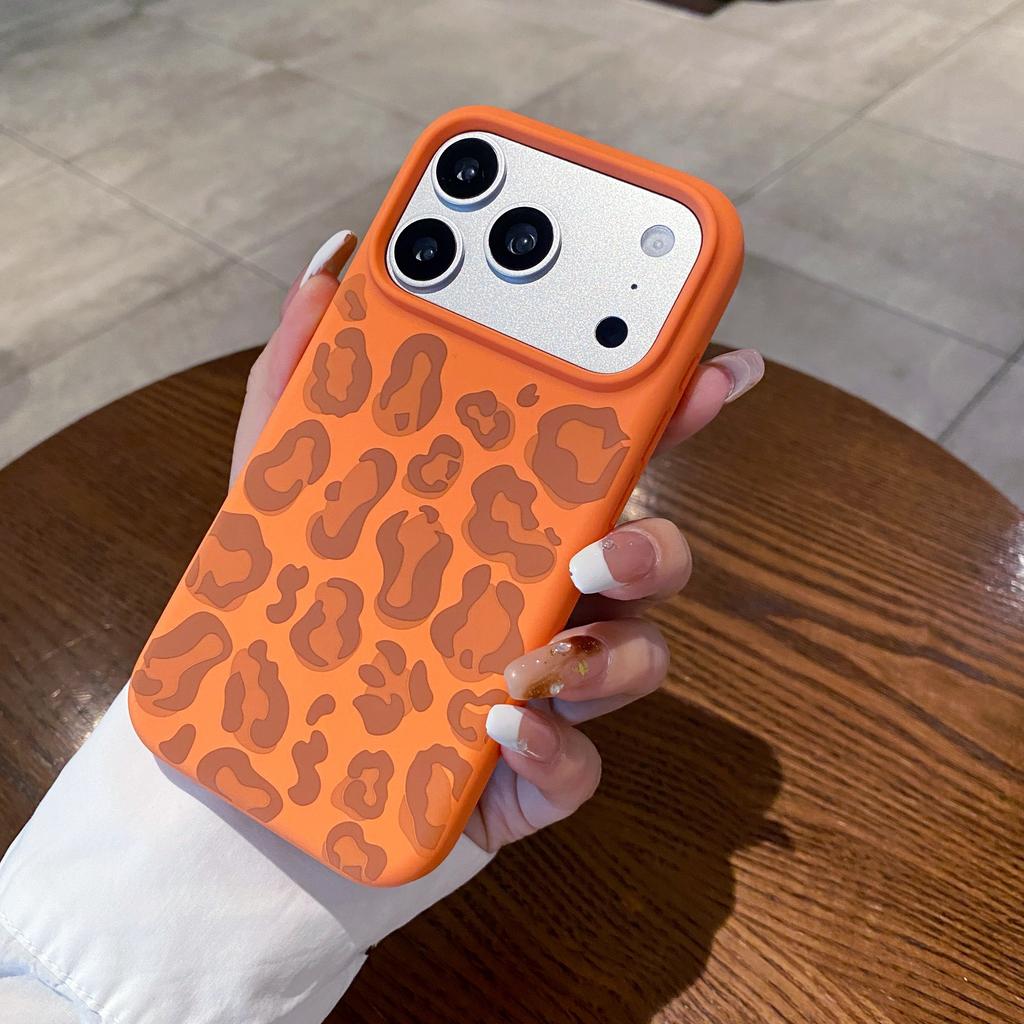 Liquid Silicone Leopard Print Soft Case For Apple iPhone 17 Air 16Pro 15 14Plus 13 Pro Max 16ProMax Protection Cover Shockproof Aesthetic Funda