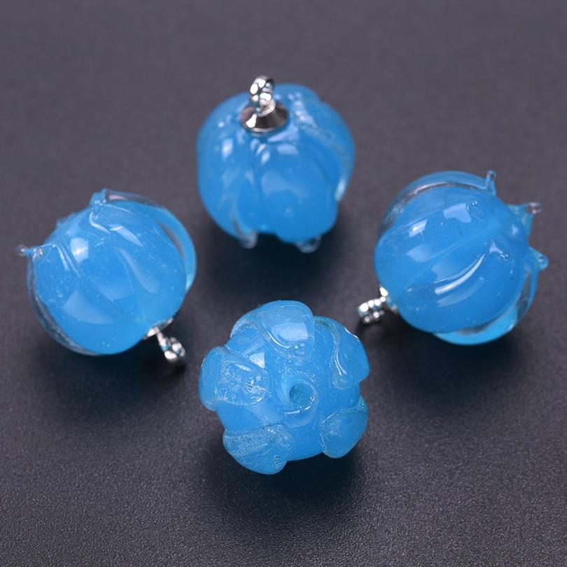 9pc Mix Glass Lily Of The Valley Pendants For Jewelry Making Supplies Colorful Flower Charm Pendant DIY Vintage Earring Bracelet
