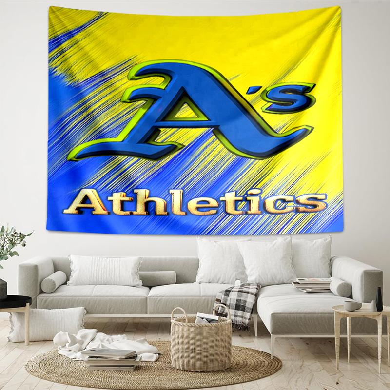 Athletics Oakland Emblem Quick-Dry Tapestry Hanging for Bedroom,Livingroom, Playroom,Decor Art Room Wall Tapestry Holiday and Birthday Gifts