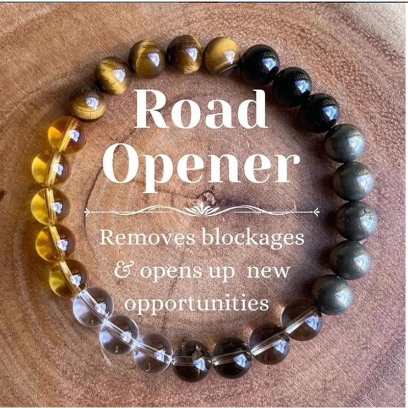 Exploding Natural 8mm Tiger Eye Crystal Green Dongling Elastic Bracelet