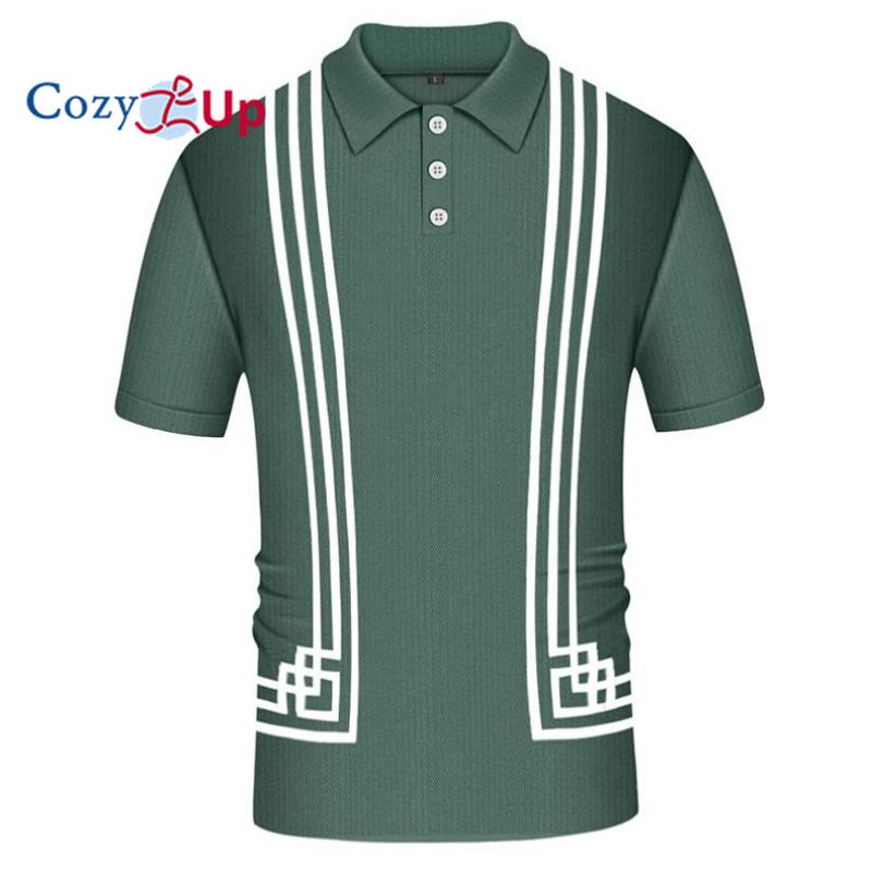 Cozy Up Men's Casual Knit Polo Shirt Knitted Button Down Shirt