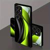 Dark green curved pattern glass phone case suitable for Samsung Galaxy S26 S25 S24 S23 S22 S21 S20 FE/Ultra/Plus anti drop