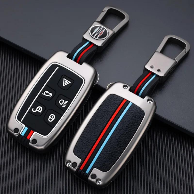 Zinc Alloy + Silicone Car Key Case Cover For Land Rover Range Rover Evoque Discovery Sport Velar For Jaguar XE XF E-Pace F-Pace