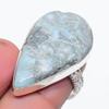 Natural Larimar Gemstone Handmade 925 Sterling Silver Jewelry Ring Size 6.5 n8Y90