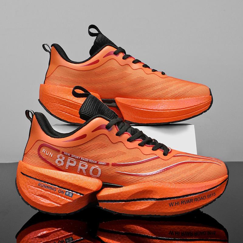 

2026 New Men s Mesh Carbon Plate Running Shoes - Trendy Breathable Design, Shock-Absorbing - Student Athletic Footwear 39 оранжевый