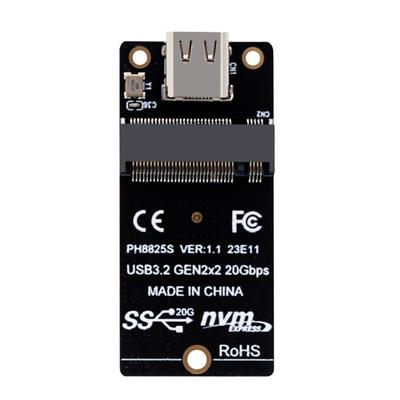 M.2 NVMe-Festplattengehäuseadapter für SSD 2230 2242 2260 2280, unterstützt USB 3.2 20 Gbit/s, ASM2364-Hauptsteuerungskonverter