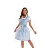 Oktoberfest Costumes Women Dirndl Dresses 4 Pcs German Oktoberfest Dress Bavarian Dress Light blue
