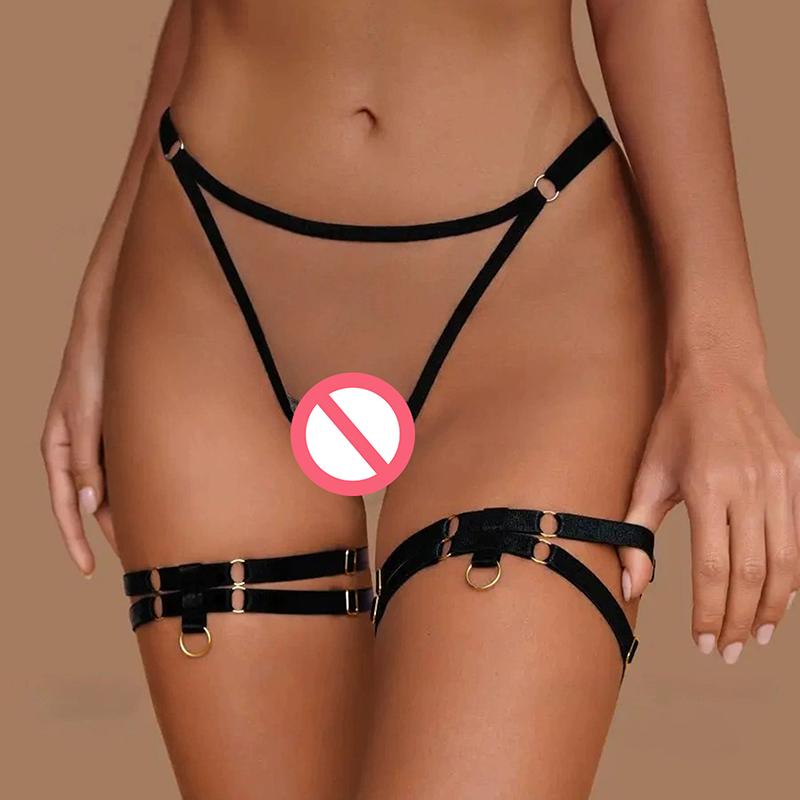 Sexy Schleife Oberschenkel Bein Gurt Strumpfhalter, Verstellbares Gothic Hüftgeschirr für Halloween Valentinstag Kostüm