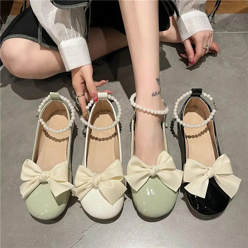 Fashion Women's Flat Shoes Single Japanese Style Lolita Cute Off White Moccasins Korean Y2k 39 On Offer Quick Delivery Ladies Footwear