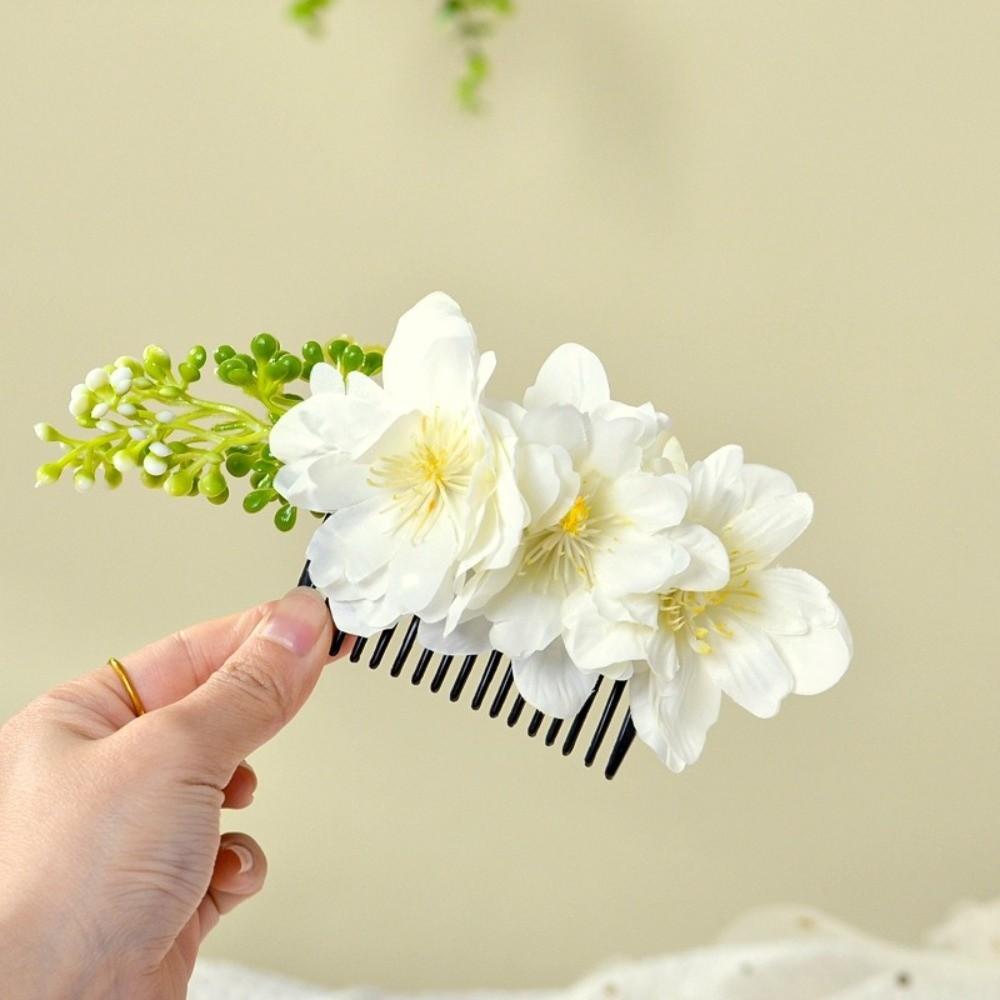 Simulated Flower Flower Hair Comb Multicolor Hair Accessories  Water Splashing Festival