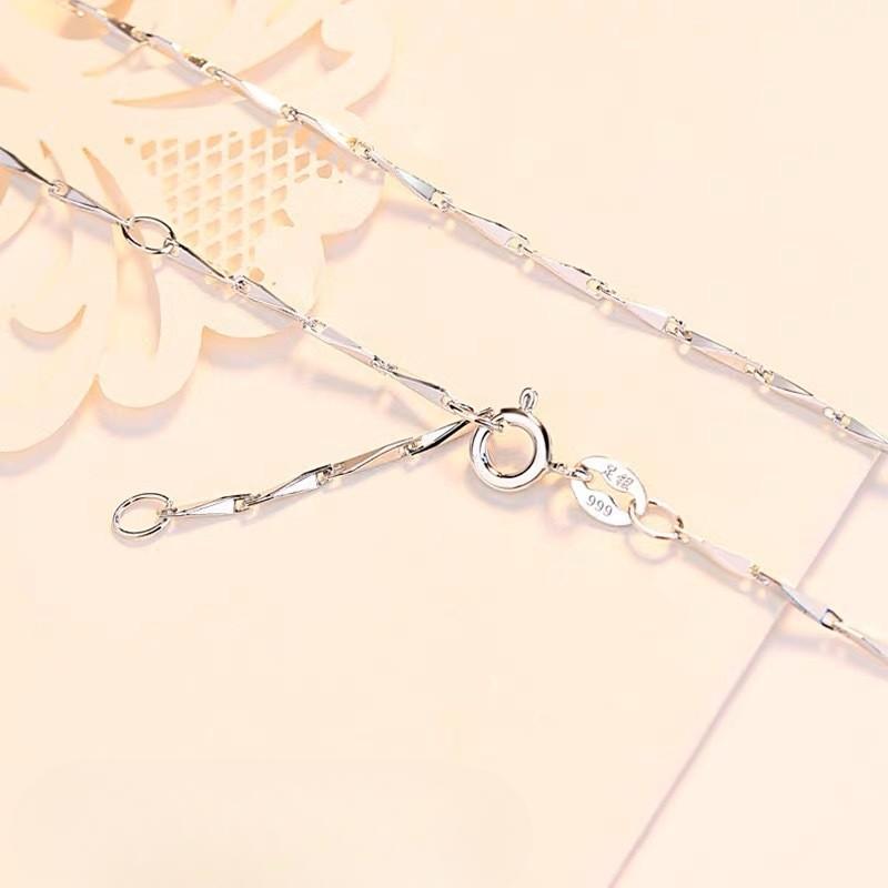 

S999 чистое серебро без подвесок, подходящая цепочка, женская простая модная универсальная цепочка на ключицу, универсальное ожерелье-чокер ручной работы