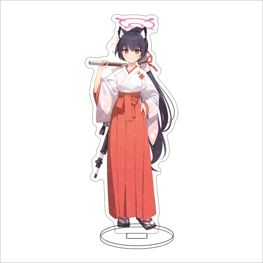 Anime Blue Archive Sunaōkami Shiroko Stand Model Cosplay 15cm Acrylic Game Figure Waraku Chis Cute Desk Decor Fans Collection