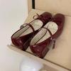 2025 New French Low-Cut Mary Jane Bow Leather Heels - Elegant Spring Style