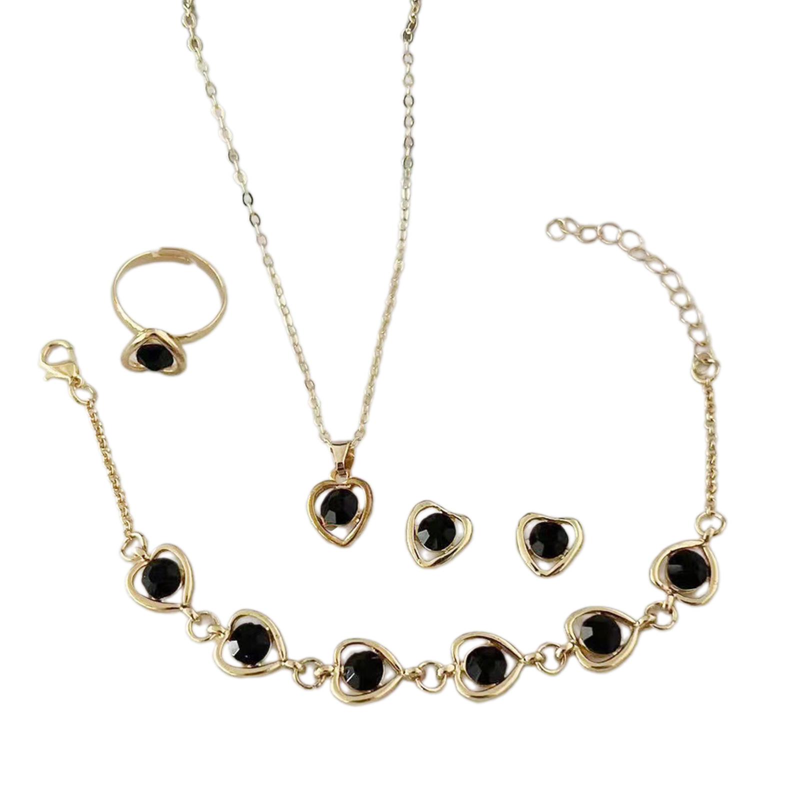 

Нежный набор ожерелья и серег «Сердце» Многофункциональный модный браслет Серьги-капли с кристаллами для повседневной элегантности