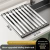 Foldable Silicone Dish Drying Rack with 304 Stainless Steel for Kitchen Utensils
