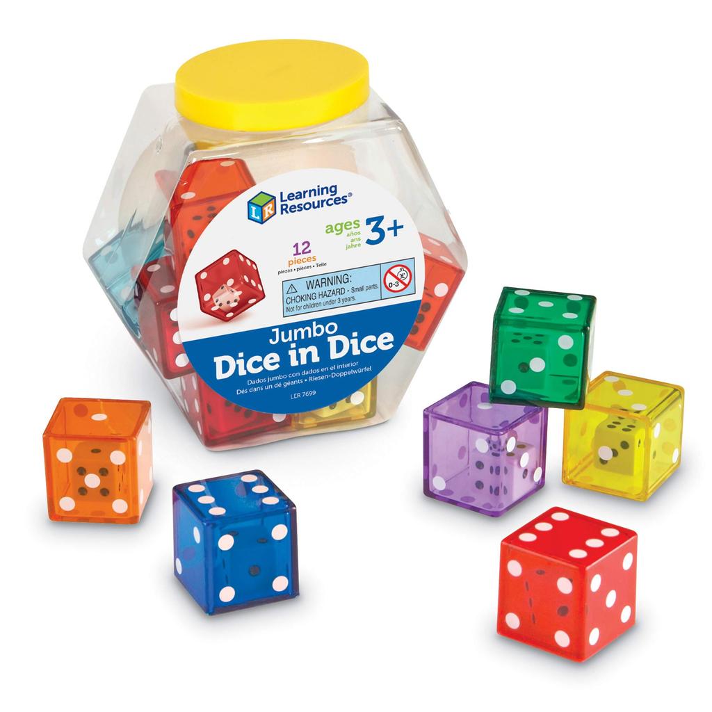 Learning Resources Jumbo Dice in Jumbo LER 7699 Dice, Size,