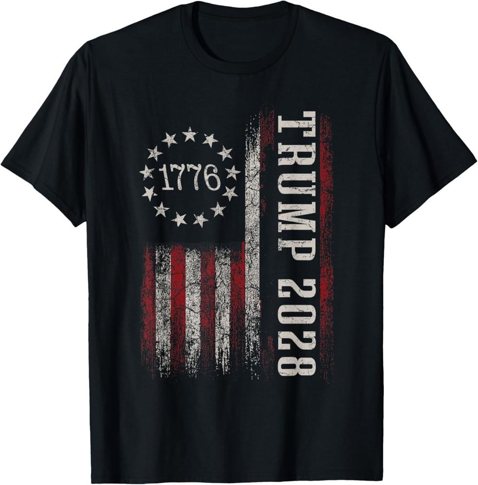 Donald Trump 2028 President American Flag Pro Trump Vintage Unisex T-Shirt