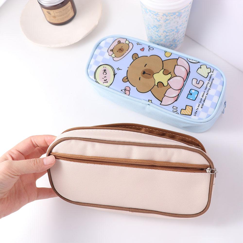 Cosmetics Card Pen Capybara Pencil Case Large Capacity Cartoon PVC Pencil Pouch  Children