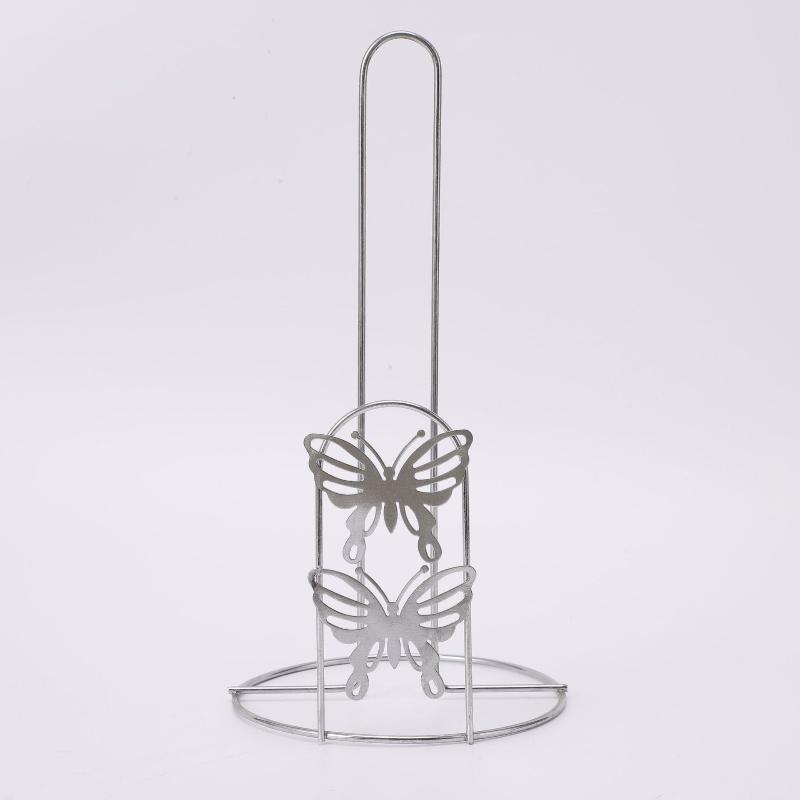 Iron Tissue Paper Towel Holder Stand Modern Minimalist Countertop Dispenser For Kitchen Dining Table Elegant Black Silver Finish 1 серебряный 555₽