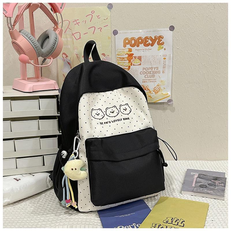 School bag female ins wind Korean version backpack contrasting colors Harajuku college wind campus junior high school students backpacking trip